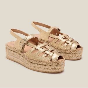 Naguisa • Thalis light gold espadrille platform
